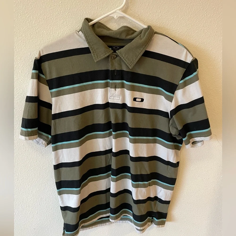 Oakley Shirt Vintage 2000’s Y2K Striped size Large - Picture 1 of 3